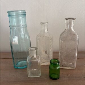 Vintage Glass Bottle Collection, Apothecary bottles